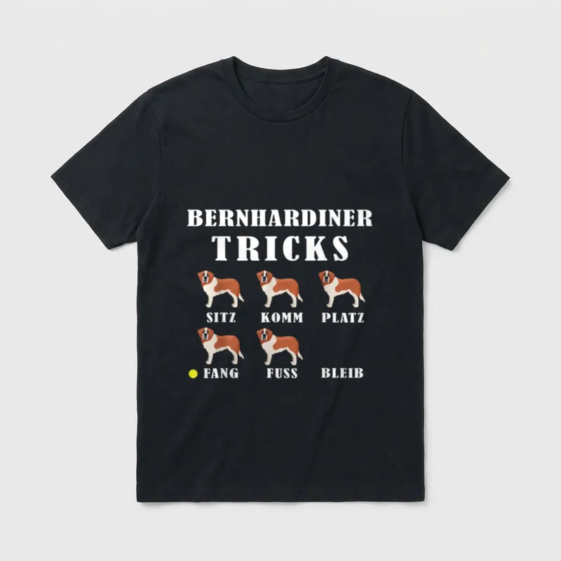 Bernhardiner Tricks Hundebesitzer Befehl T-Shirt – Klassisches T-Shirt in Schwarz