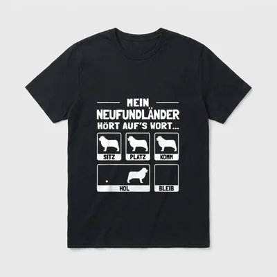 Neufundländer T-Shirt – Klassisches T-Shirt in Schwarz