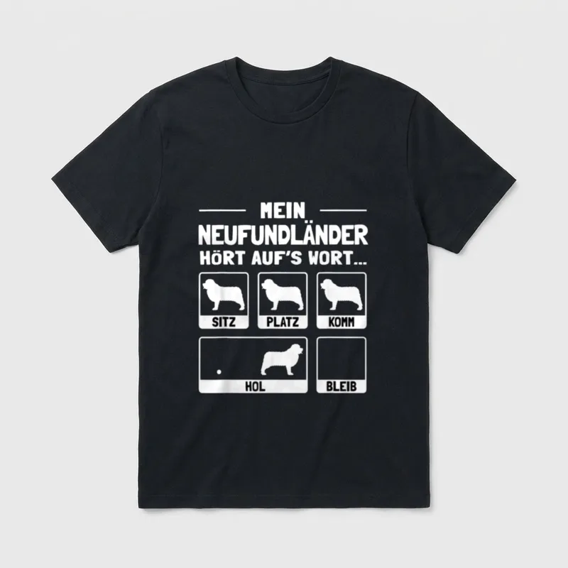 Neufundländer T-Shirt – Klassisches T-Shirt in Schwarz