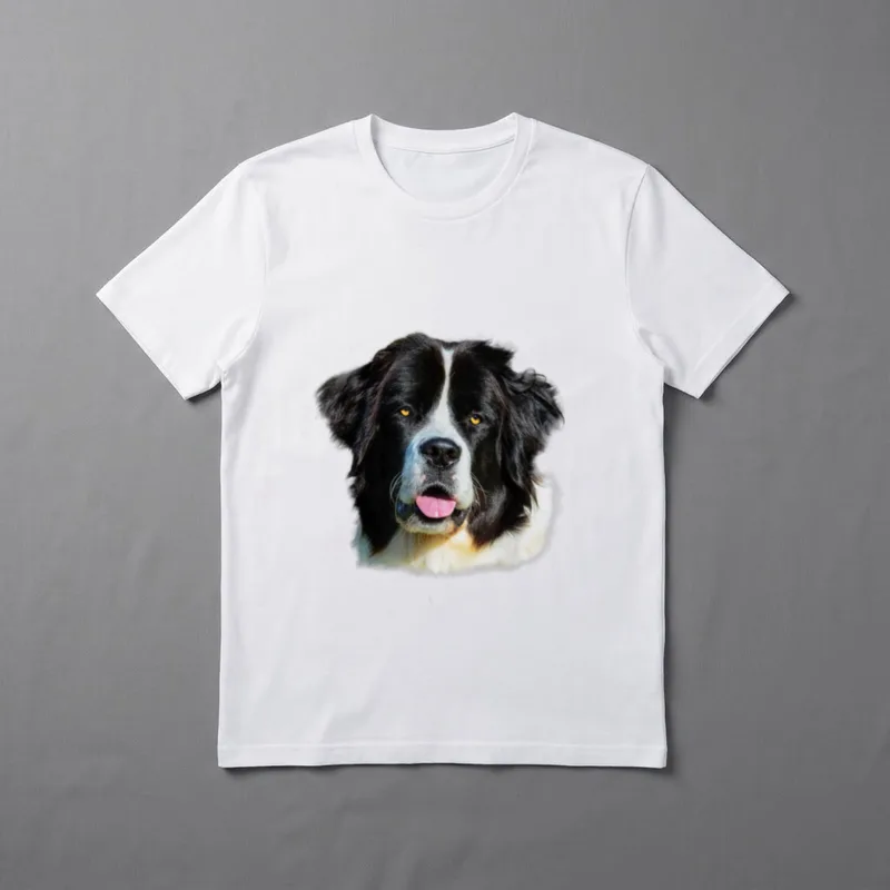 Landseer Hund Design T-Shirt – Klassisches T-Shirt in Schwarz