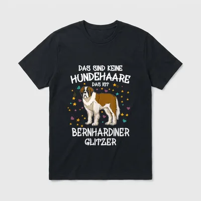 Bernhardiner Glitzer Hundehalter Hunde T-Shirt – Klassisches T-Shirt in Schwarz