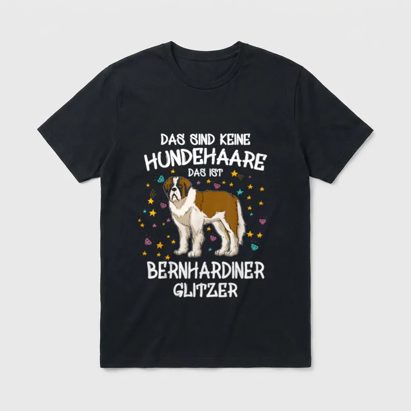 Bernhardiner Glitzer Hundehalter Hunde T-Shirt – Klassisches T-Shirt in Schwarz