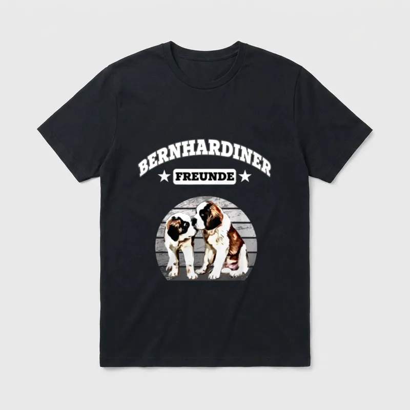 Bernhardiner Freunde Herrchen T-Shirt – Klassisches T-Shirt in Schwarz