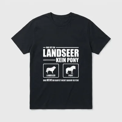 Landseer Kein Pony Hund T-Shirt – Klassisches T-Shirt in Schwarz