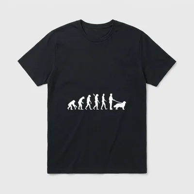 Evolution Neufundländer T-Shirt – Klassisches T-Shirt in Schwarz