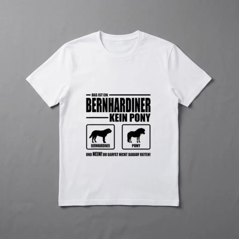 Bernhardiner Kein Pony Hund T-Shirt – Klassisches T-Shirt in Schwarz