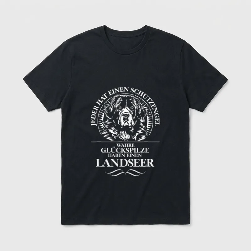 Landseer Schutzengel Hund Hunde T-Shirt – Klassisches T-Shirt in Schwarz