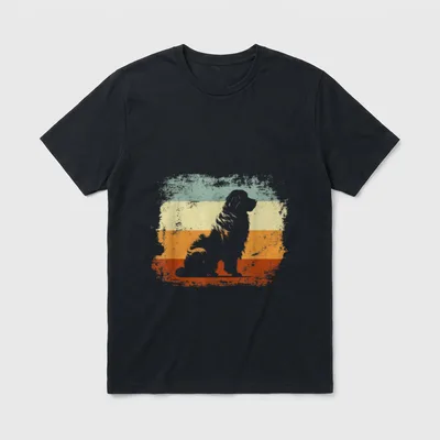 Retro Vintage Design Neufundländer T-Shirt – Klassisches T-Shirt in Schwarz