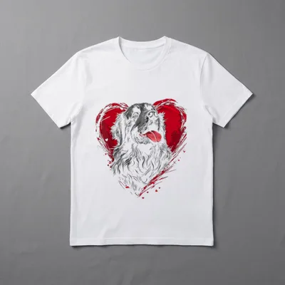 Valentinstag Neufundländer Hund Vektor T-Shirt – Klassisches T-Shirt in Schwarz