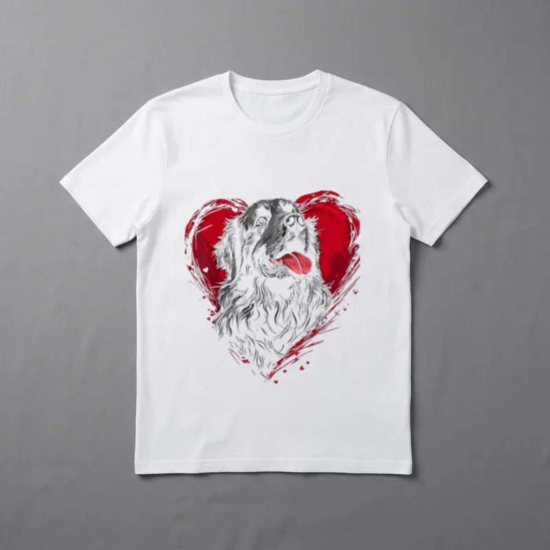 Valentinstag Neufundländer Hund Vektor T-Shirt – Klassisches T-Shirt in Schwarz