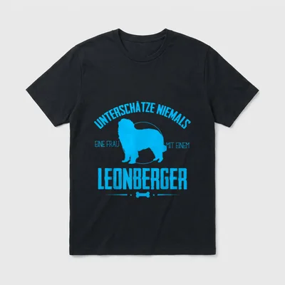 Unterschätze nie Frau Neufundländer & Leonberger T-Shirt – Klassisches T-Shirt in Schwarz