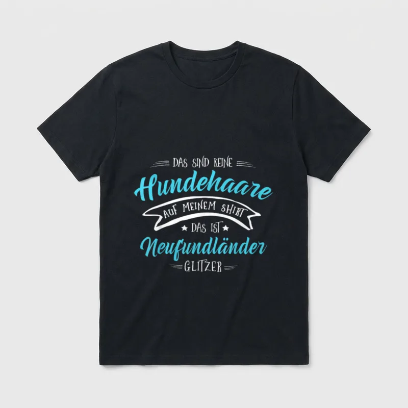 Hundehaare Glitzer Neufundländer T-Shirt – Klassisches T-Shirt in Schwarz