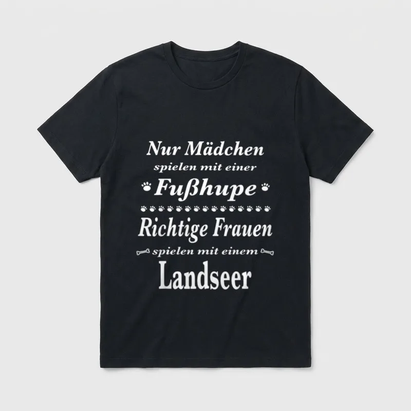 Landseer Landseer Hund Landseer Fußhupe T-Shirt – Klassisches T-Shirt in Schwarz