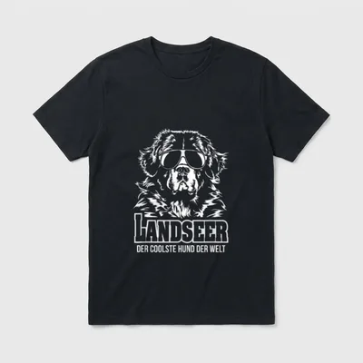 Landseer cooler Hund Hunde T-Shirt – Klassisches T-Shirt in Schwarz