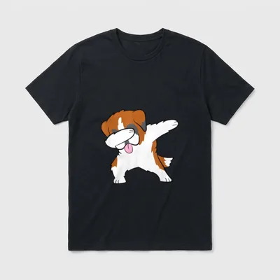 Tupfender Bernhardiner Bernhardiner T-Shirt – Klassisches T-Shirt in Schwarz