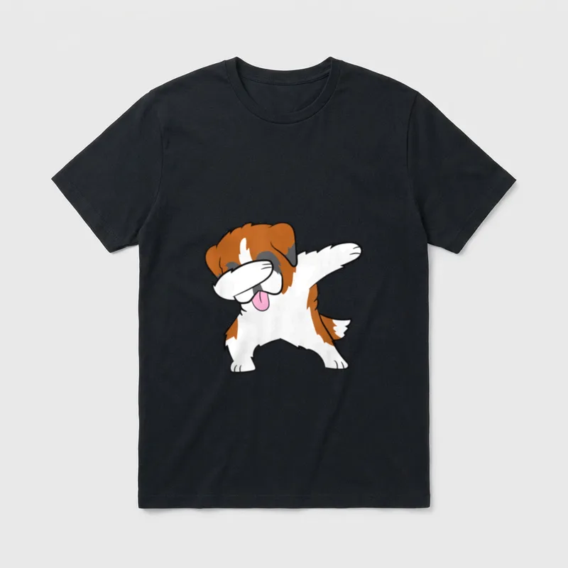 Tupfender Bernhardiner Bernhardiner T-Shirt – Klassisches T-Shirt in Schwarz