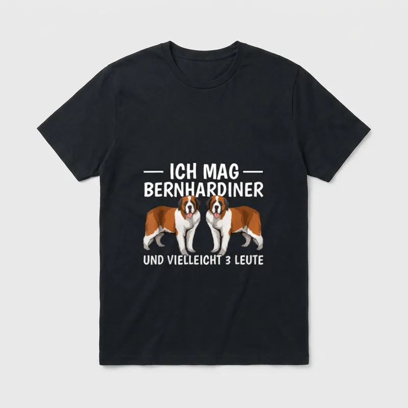 Ich mag Bernhardiner T-Shirt – Klassisches T-Shirt in Schwarz