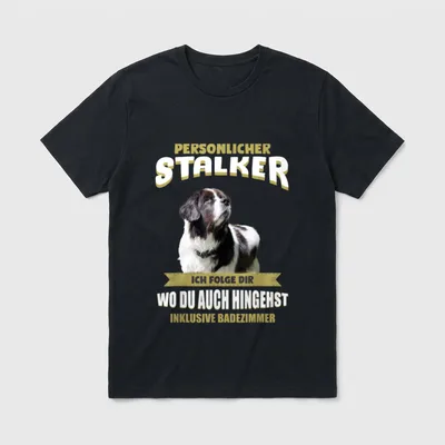 Landseer Landseer Hund T-Shirt 0044 – Klassisches T-Shirt in Schwarz