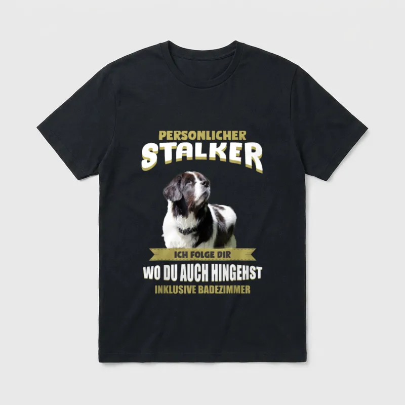 Landseer Landseer Hund T-Shirt 0044 – Klassisches T-Shirt in Schwarz