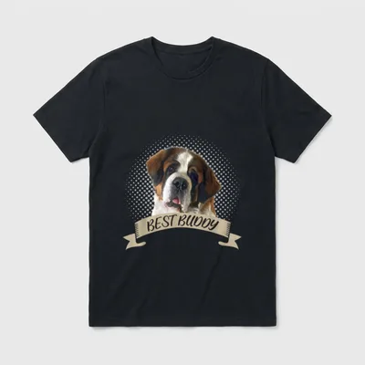 Bernhardiner Bester Freund Hundeportrait T-Shirt – Klassisches T-Shirt in Schwarz