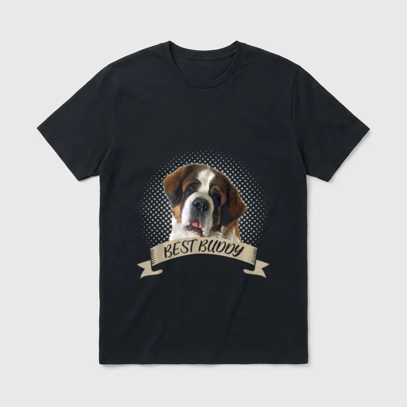Bernhardiner Bester Freund Hundeportrait T-Shirt – Klassisches T-Shirt in Schwarz