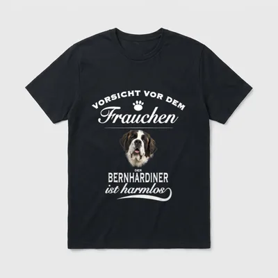 Bernhardiner Vorsicht Frauchen Bernhardiner T-Shirt – Klassisches T-Shirt in Schwarz