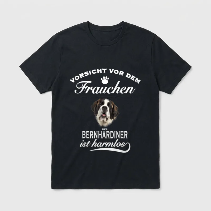 Bernhardiner Vorsicht Frauchen Bernhardiner T-Shirt – Klassisches T-Shirt in Schwarz