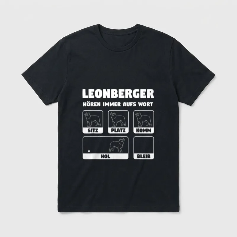 Leonberger hören immer aufs T-Shirt – Klassisches T-Shirt in Schwarz