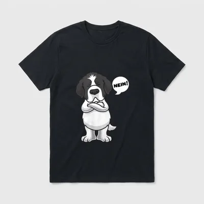 Sturer Schwarz Weißer Neufundländer T-Shirt – Klassisches T-Shirt in Schwarz