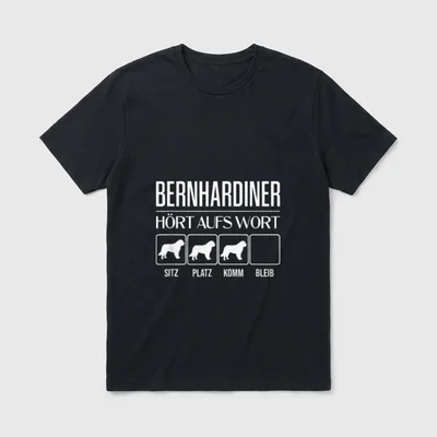 Bernhardiner Hört aufs Wort T-Shirt – Klassisches T-Shirt in Schwarz