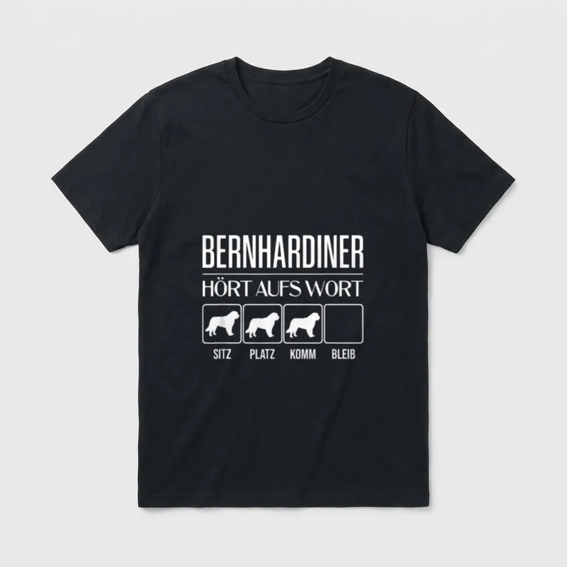 Bernhardiner Hört aufs Wort T-Shirt – Klassisches T-Shirt in Schwarz