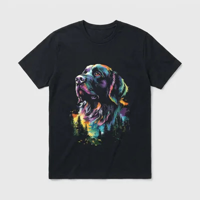 Neufundländer Hundemotiv Pet Art T-Shirt – Klassisches T-Shirt in Schwarz
