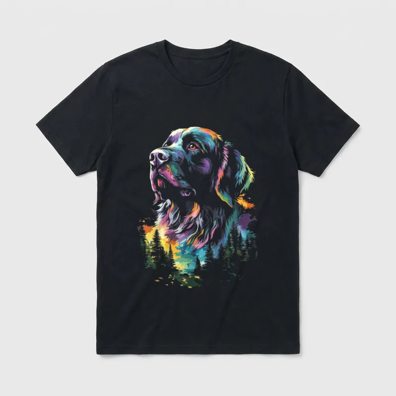 Neufundländer Hundemotiv Pet Art T-Shirt – Klassisches T-Shirt in Schwarz
