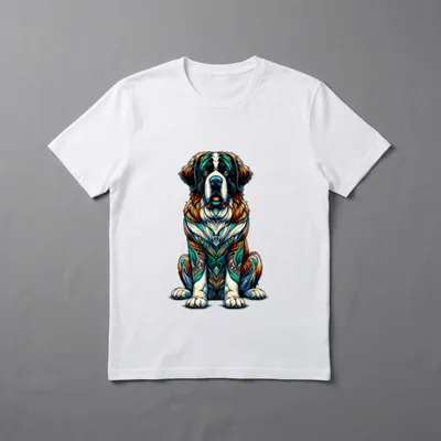 Mandala-kunst Bernhardiner-hund Bernhardiner T-Shirt – Klassisches T-Shirt in Schwarz