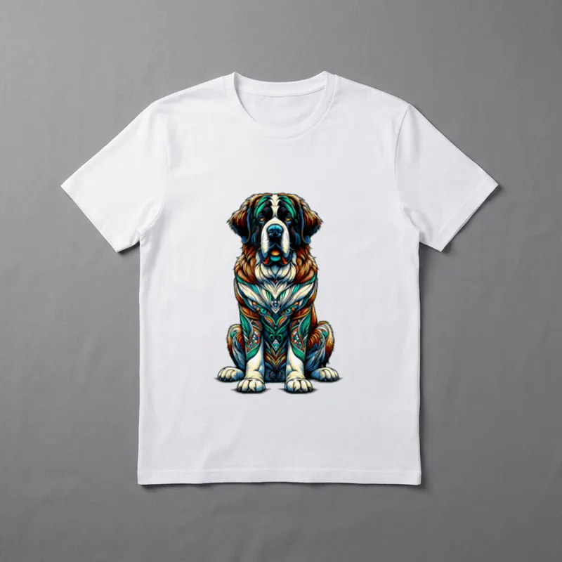 Mandala-kunst Bernhardiner-hund Bernhardiner T-Shirt – Klassisches T-Shirt in Schwarz