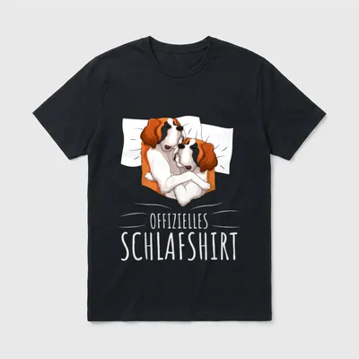 Offizielles Schlafshirt Bernhardiner Hunde T-Shirt – Klassisches T-Shirt in Schwarz