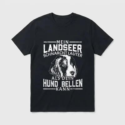Lustiger Spruch Landseer Hund T-Shirt – Klassisches T-Shirt in Schwarz
