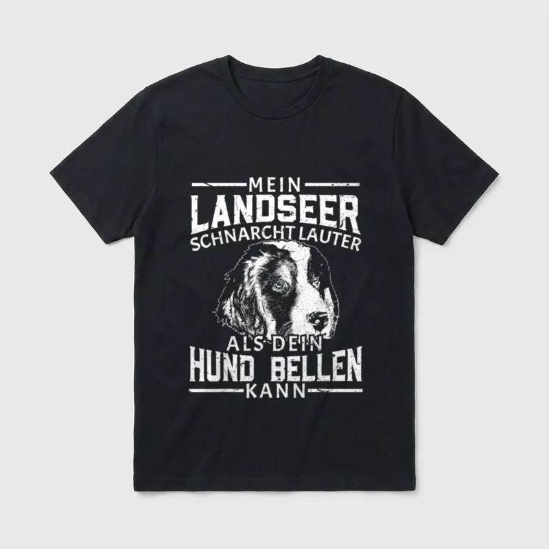 Lustiger Spruch Landseer Hund T-Shirt – Klassisches T-Shirt in Schwarz