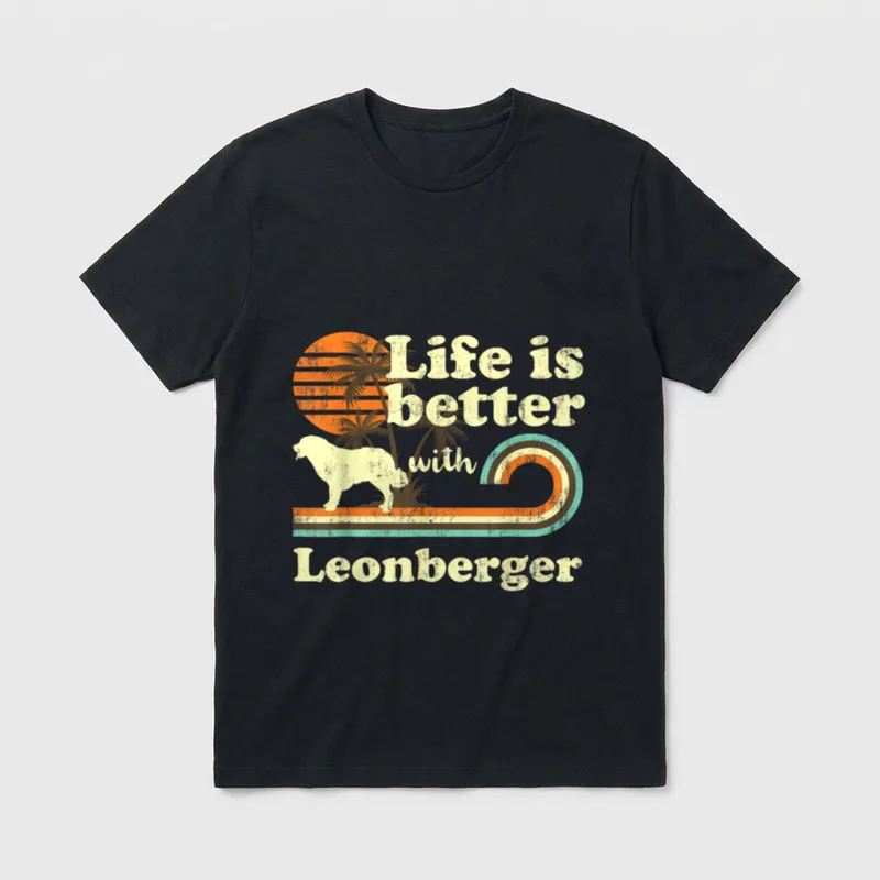 Life Better Leonberger Vintage T-Shirt – Klassisches T-Shirt in Schwarz