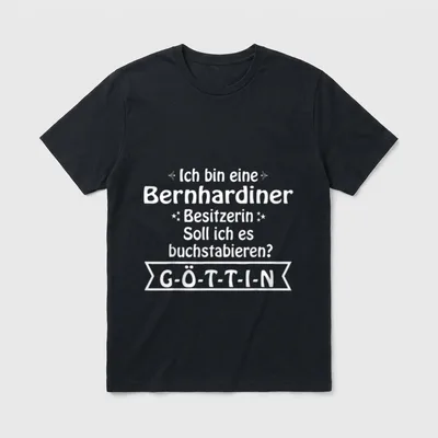 Bernhardiner Bernhardiner Hund T-Shirt 0106 – Klassisches T-Shirt in Schwarz