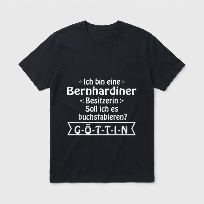 Bernhardiner Bernhardiner Hund T-Shirt 0106 – Klassisches T-Shirt in Schwarz