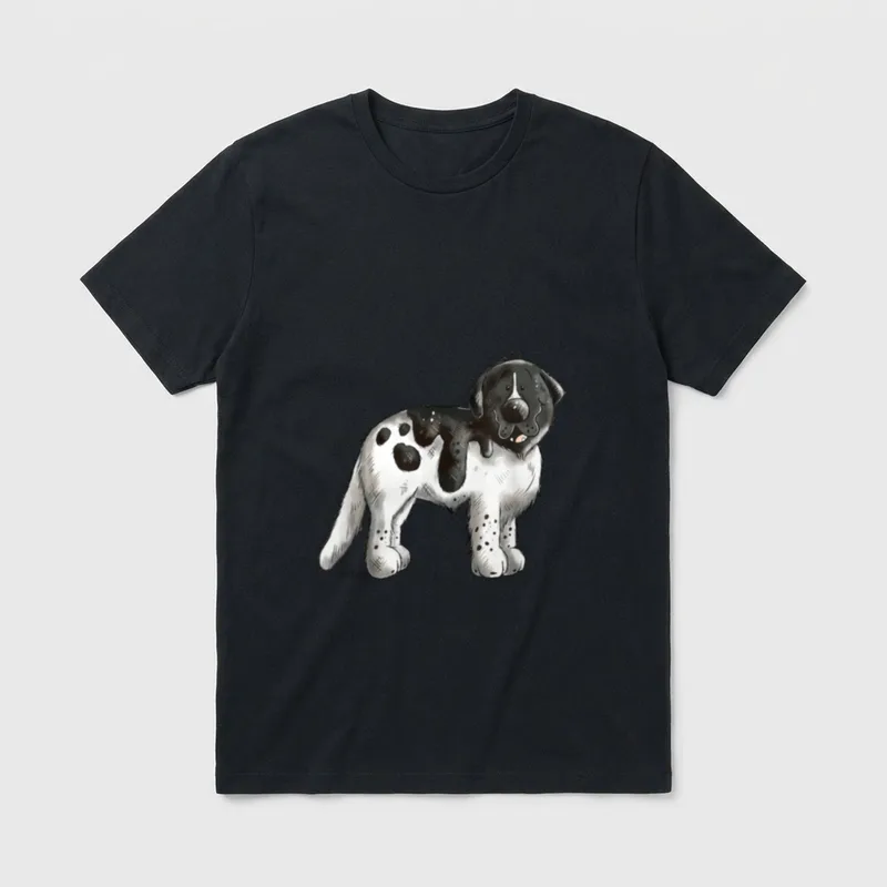 Schwarz Weißer Neufundländer oder Landseer T-Shirt – Klassisches T-Shirt in Schwarz