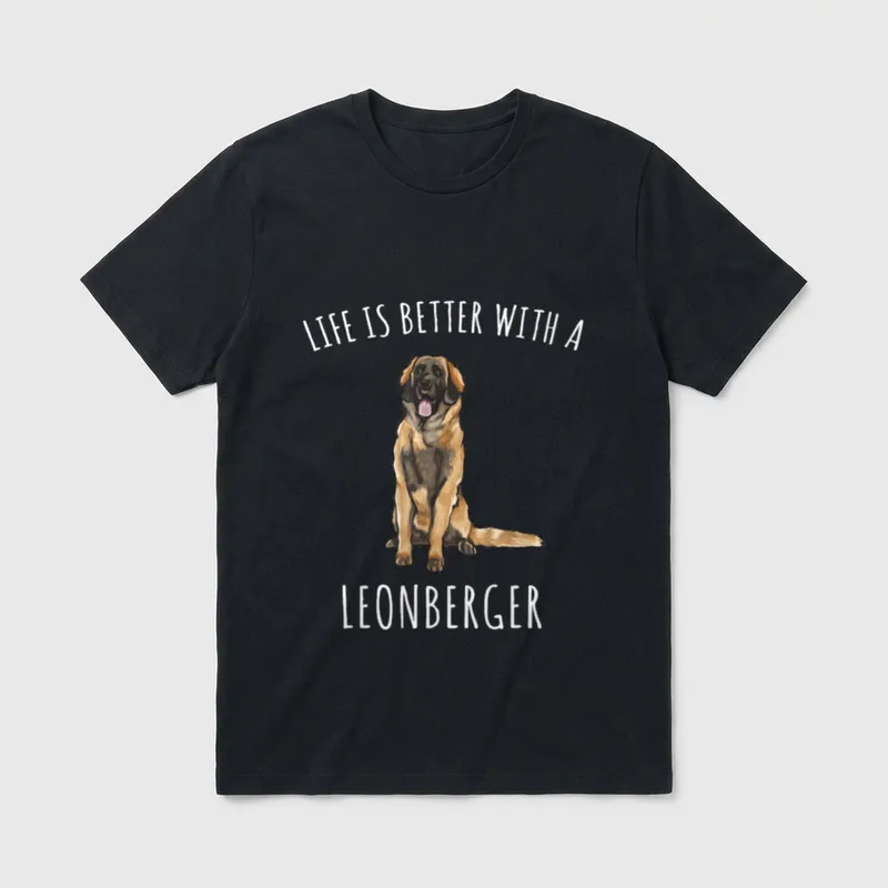 Das Leben ist besser Neufundländer & Leonberger T-Shirt – Klassisches T-Shirt in Schwarz