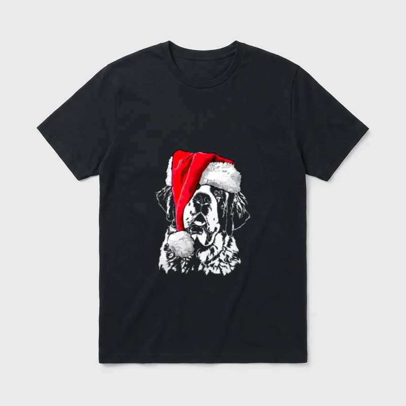 Lustiger Santa Bernhardiner Weihnachtsmann T-Shirt – Klassisches T-Shirt in Schwarz