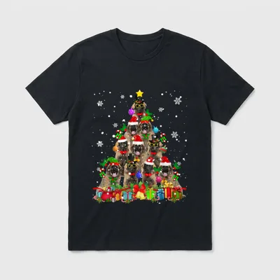 Christmas Tree Leonberger Funny T-Shirt – Klassisches T-Shirt in Schwarz