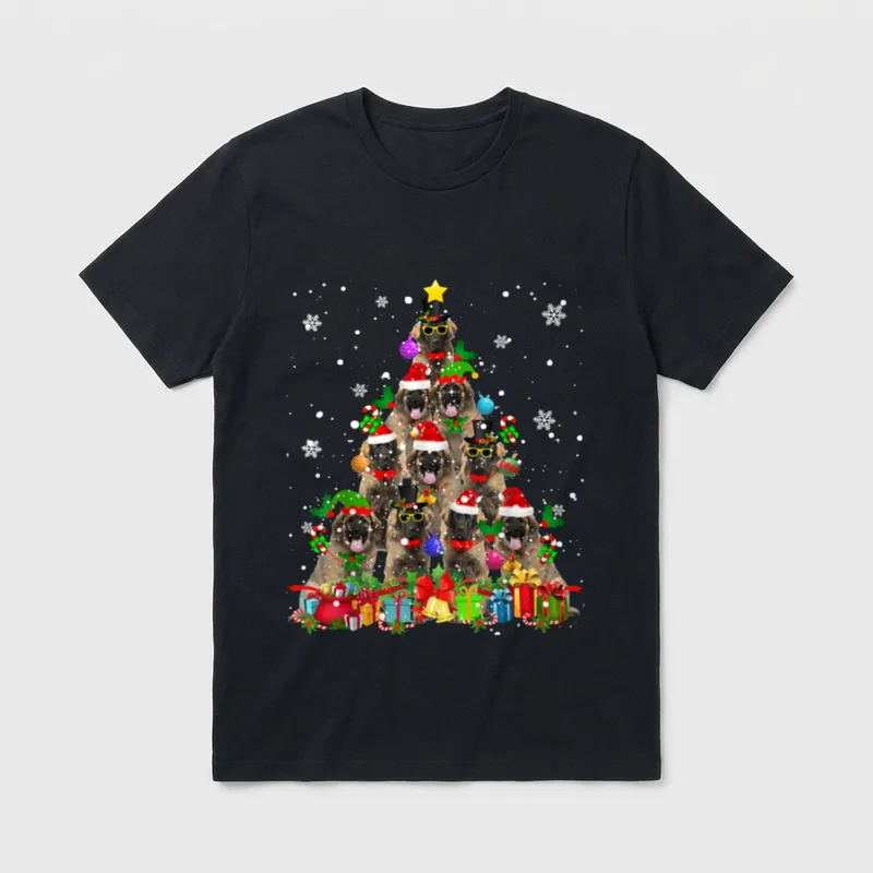 Christmas Tree Leonberger Funny T-Shirt – Klassisches T-Shirt in Schwarz