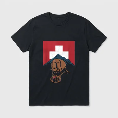 Bernhardiner St. Bernhardshund Hund T-Shirt – Klassisches T-Shirt in Schwarz