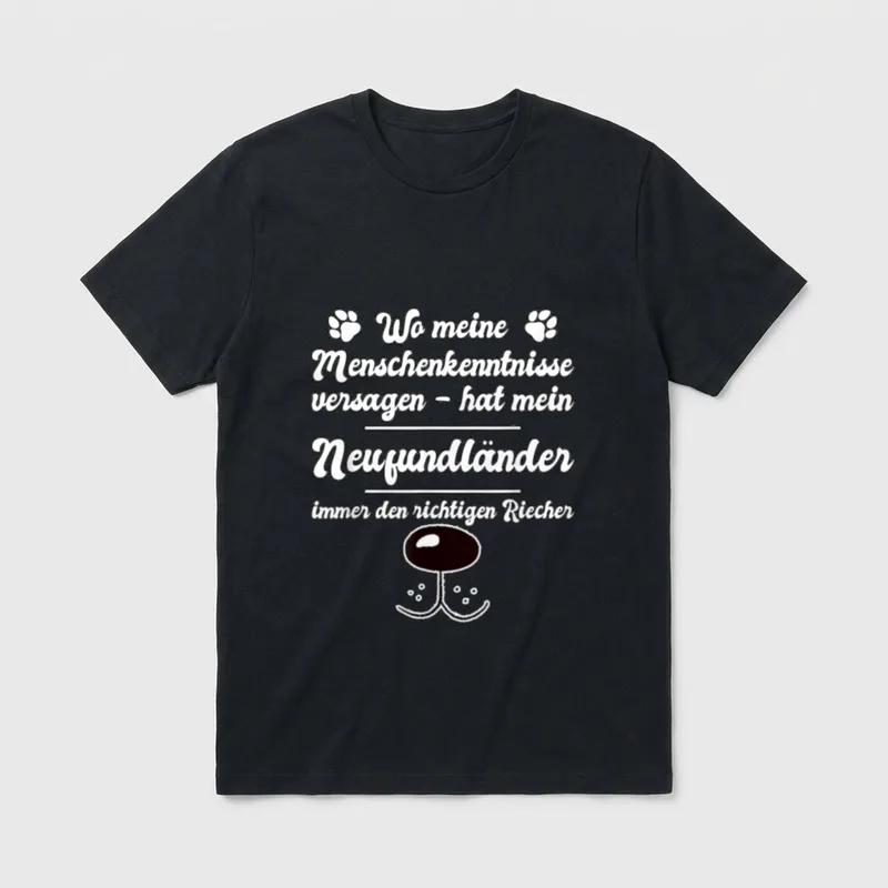 Menschenkenntnis Hunde Besitzer Neufundländer T-Shirt – Klassisches T-Shirt in Schwarz