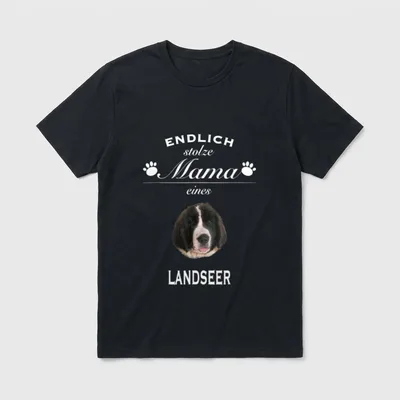 Landseer Stolze Landseer-Mama Landseer T-Shirt – Klassisches T-Shirt in Schwarz