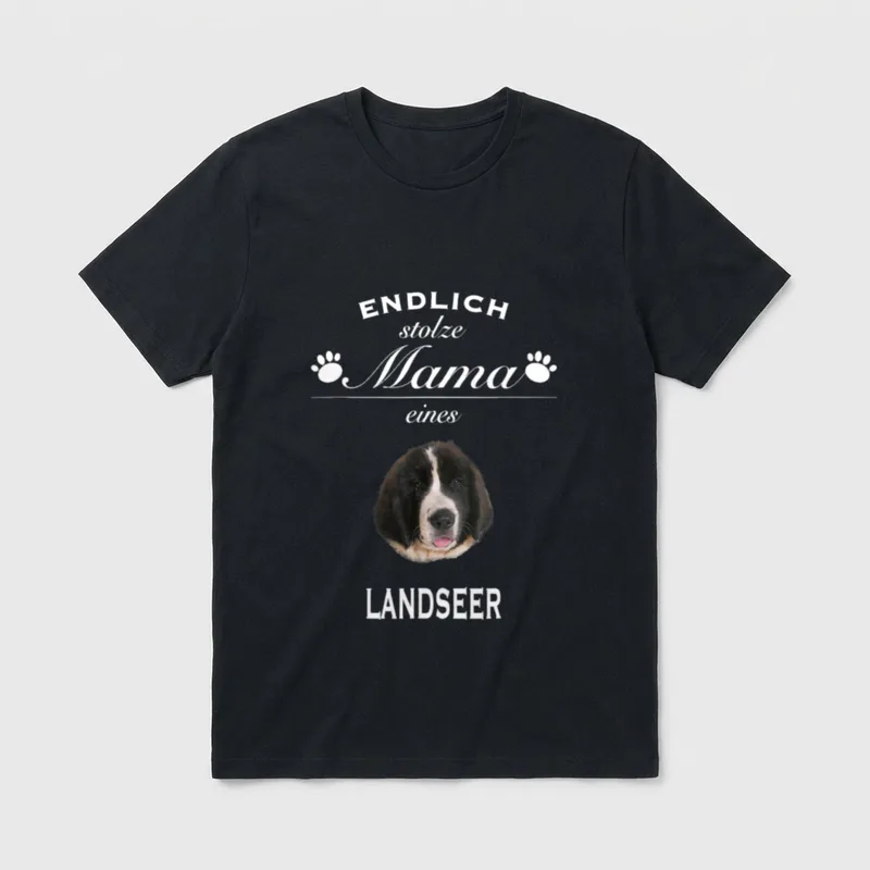 Landseer Stolze Landseer-Mama Landseer T-Shirt – Klassisches T-Shirt in Schwarz